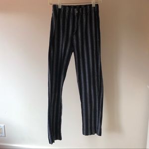 Brandy Melville black pants with grey stripes.